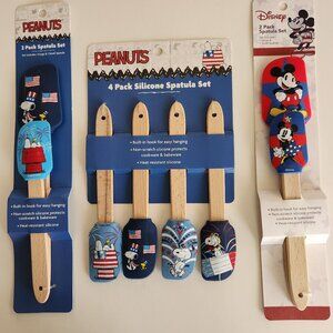 New Peanuts Snoopy 4-pk silicone spatula set, 2-pk Disney Mickey Mouse spatula